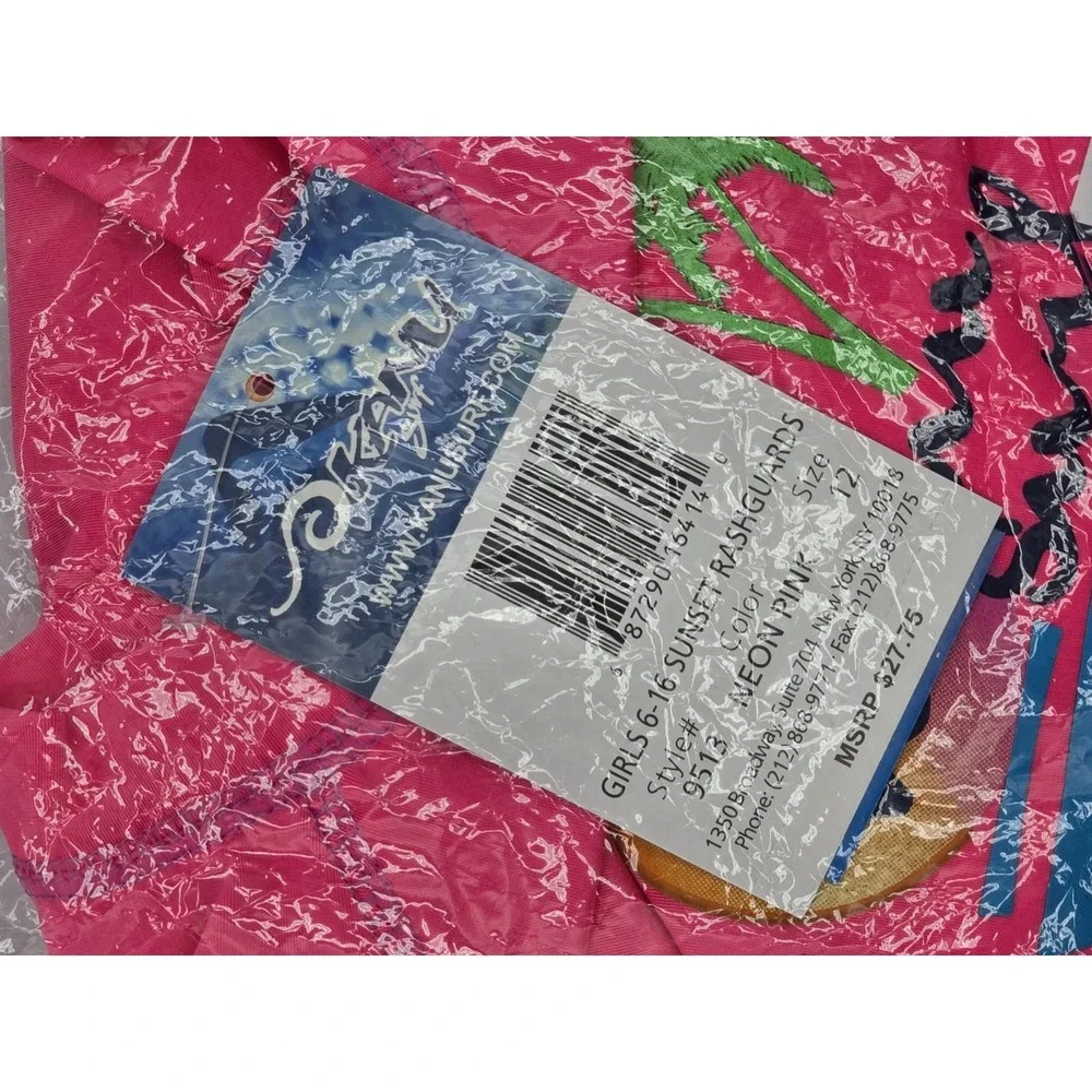 Kanu Surf Girls' Jade Rash Guard‎ UPF 50+ Sun Protection Swim Shirt Pink Sz 12